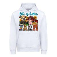 White life is better on the farm Urban Hoodie - Zillion Design Studio