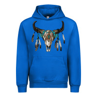 Cobalt boho bull skull Urban Hoodie - RanaPortraitStore
