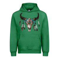 Emerald boho bull skull Urban Hoodie - RanaPortraitStore
