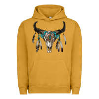 Pigment Peanut Butter boho bull skull Urban Hoodie - RanaPortraitStore