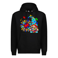 Black autism sunflower gnome Premium Hoodie - Zillion Design Studio