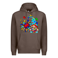 Coffee autism sunflower gnome Premium Hoodie - Zillion Design Studio