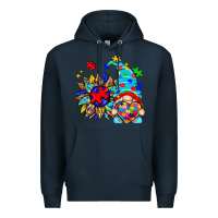 Navy autism sunflower gnome Premium Hoodie - Zillion Design Studio