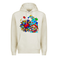 Oatmeal Heather autism sunflower gnome Premium Hoodie - Zillion Design Studio