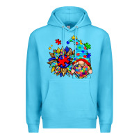 Ocean Blue autism sunflower gnome Premium Hoodie - Zillion Design Studio