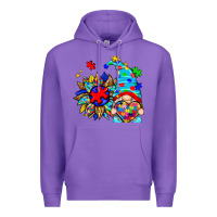 Purple autism sunflower gnome Premium Hoodie - Zillion Design Studio