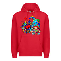Red autism sunflower gnome Premium Hoodie - Zillion Design Studio