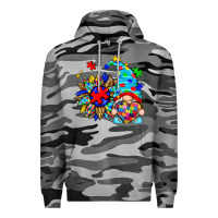 Slate Camo autism sunflower gnome Premium Hoodie - Zillion Design Studio