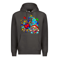 Smoke autism sunflower gnome Premium Hoodie - Zillion Design Studio
