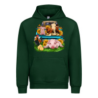 Forest Green farm truck animals Urban Hoodie - Zillion Design Studio
