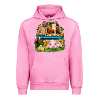 Fuchsia Pink farm truck animals Urban Hoodie - Zillion Design Studio