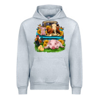Heather Grey farm truck animals Urban Hoodie - Zillion Design Studio