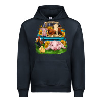 Navy farm truck animals Urban Hoodie - Zillion Design Studio