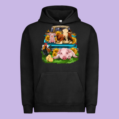 Farm Truck Animals Urban Hoodie Designed By Zillion Design Studio
