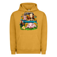 Pigment Peanut Butter farm truck animals Urban Hoodie - Zillion Design Studio