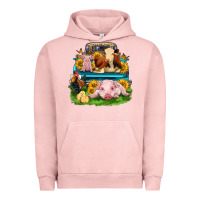 Pigment Salmon farm truck animals Urban Hoodie - Zillion Design Studio