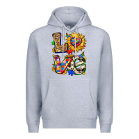 Heather Grey autism love Premium Hoodie - Zillion Design Studio