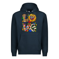 Navy autism love Premium Hoodie - Zillion Design Studio