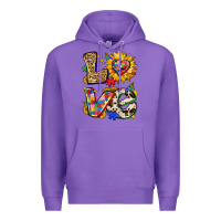 Purple autism love Premium Hoodie - Zillion Design Studio