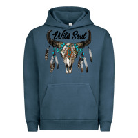 Pigment Midnight Navy wild soul boho skull Urban Hoodie - RanaPortraitStore