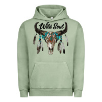 Pigment Oil Green wild soul boho skull Urban Hoodie - RanaPortraitStore