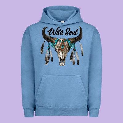 Wild Soul Boho Skull Urban Hoodie Designed By Ranaportraitstore