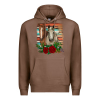 Chestnut horses with roses Premium Hoodie - RanaPortraitStore