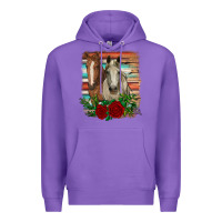 Purple horses with roses Premium Hoodie - RanaPortraitStore