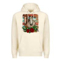 Sandshell horses with roses Premium Hoodie - RanaPortraitStore