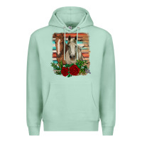 Seafoam horses with roses Premium Hoodie - RanaPortraitStore