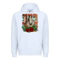 White horses with roses Premium Hoodie - RanaPortraitStore