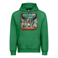 Emerald wild soul boho skull with background Urban Hoodie - RanaPortraitStore