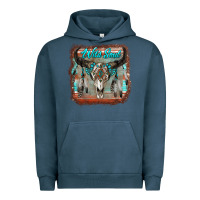 Pigment Midnight Navy wild soul boho skull with background Urban Hoodie - RanaPortraitStore