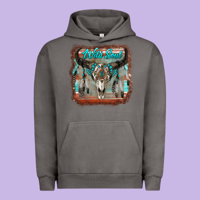 Wild Soul Boho Skull With Background Urban Hoodie Designed By Ranaportraitstore