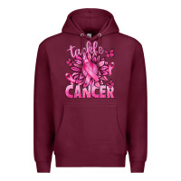 Burgundy Tackle Cancer with Sunflower Premium Hoodie - texasbilliewilder