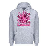 Heather Grey Tackle Cancer with Sunflower Premium Hoodie - texasbilliewilder