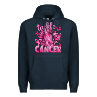 Navy Tackle Cancer with Sunflower Premium Hoodie - texasbilliewilder