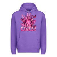 Purple Tackle Cancer with Sunflower Premium Hoodie - texasbilliewilder