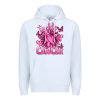 White Tackle Cancer with Sunflower Premium Hoodie - texasbilliewilder