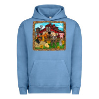 Pigment Pebble Blue farm life Urban Hoodie - Zillion Design Studio
