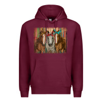 Burgundy horses with bandanas Premium Hoodie - RanaPortraitStore
