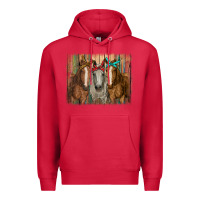 Cardinal horses with bandanas Premium Hoodie - RanaPortraitStore