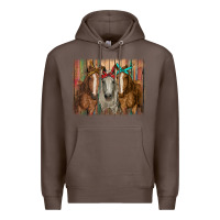 Coffee horses with bandanas Premium Hoodie - RanaPortraitStore