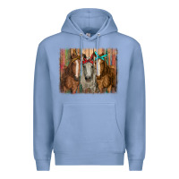 Colony Blue horses with bandanas Premium Hoodie - RanaPortraitStore