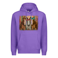 Purple horses with bandanas Premium Hoodie - RanaPortraitStore