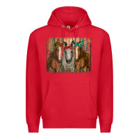 Red horses with bandanas Premium Hoodie - RanaPortraitStore
