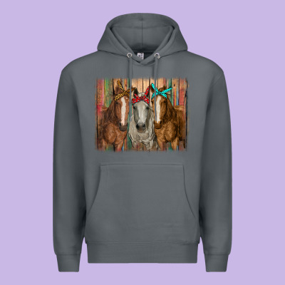 Horses With Bandanas Premium Hoodie Designed By Ranaportraitstore