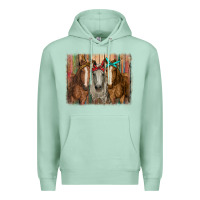 Seafoam horses with bandanas Premium Hoodie - RanaPortraitStore