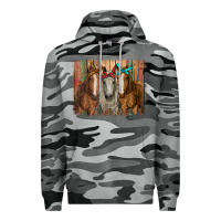 Slate Camo horses with bandanas Premium Hoodie - RanaPortraitStore