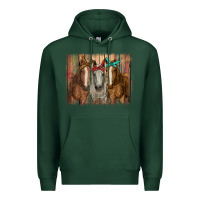 Sports Green horses with bandanas Premium Hoodie - RanaPortraitStore